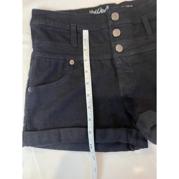 Mossimo Womens Denim Jeans Shorts Roll Cuffed Hem Button Fly Black Size 6/28 - Picture 5 of 10